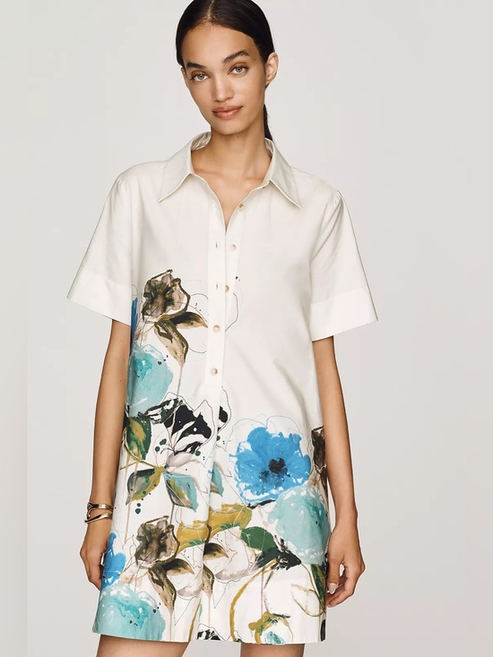 Anthropologie Dresses & Skirts - NWT By Anthropologie Pollie 100% Cotton Swing Dress by Leigh Viner